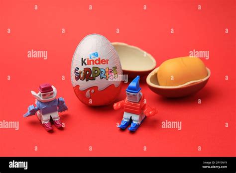 Sveti Vlas, Bulgaria - June 29, 2023: Kinder Surprise Eggs, plastic ...