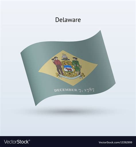 State Of Delaware Flag Waving Form Royalty Free Vector Image