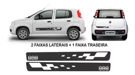 Kit Adesivos Faixa Lateral Novo Uno Vivace Evo 2 4 Portas M8