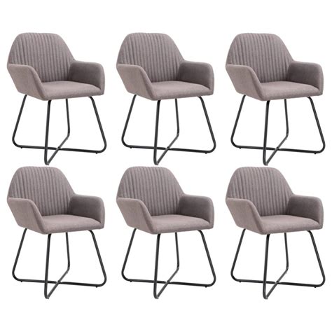 Chaises de salle à manger 6 pcs Taupe Tissu Leroy Merlin