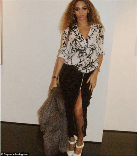 Beyonce Shows Off Her Long Legs As She Flashes Some Flesh In Slit To The Thigh Skirt Daily