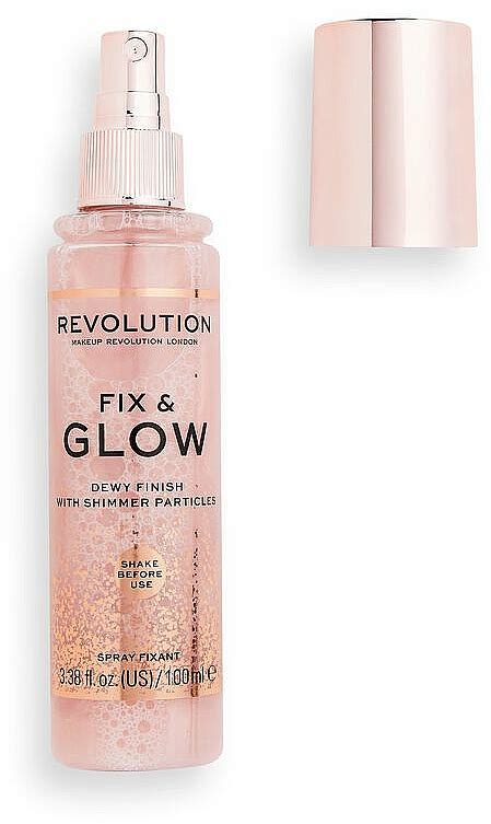 Makeup Revolution Fix Glow Setting Spray Блестящ фиксиращ спрей за