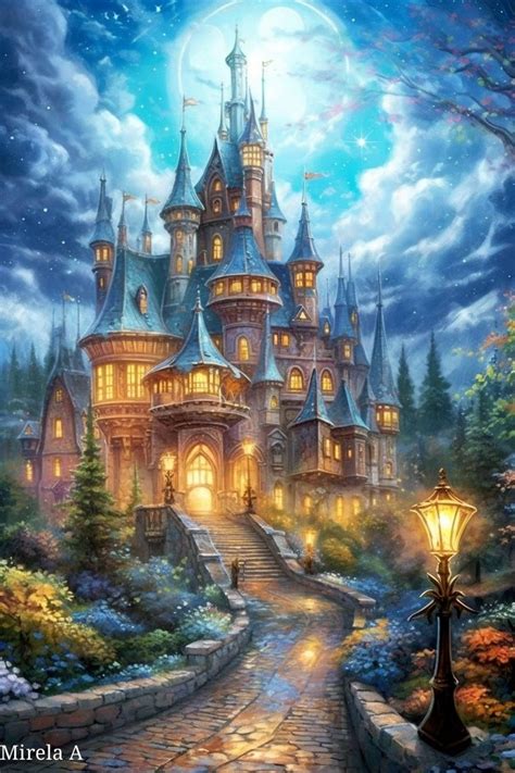 Pin By Agnes On Datou Fantasy Castle Fantasy Landscape Fantasy Art