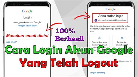 Cara Login Akun Google Yang Telah Logout Youtube