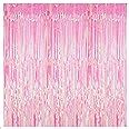 Amazon KatchOn XtraLarge Pink Iridescent Fringe Curtain 3 2x8