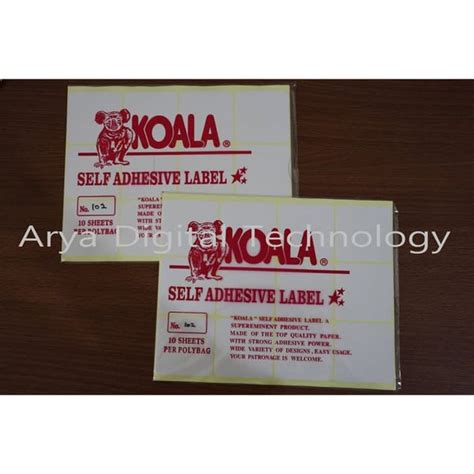 Jual Kertas Sticker Label Koala No 102 Kertas Stiker Tempel Murah Bagus