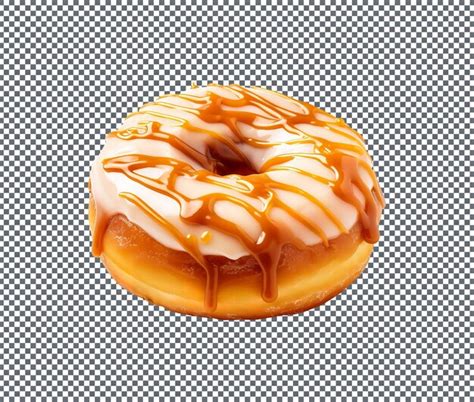 Caramel Macchiato Donut Aislado Sobre Un Fondo Transparente Archivo