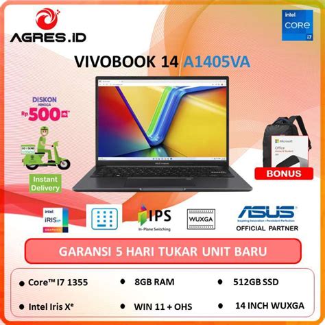 Promo Asus Vivobook 14 A1405va I7 1355 8gb 512gb 14 0 Wuxga Win11 Ohs