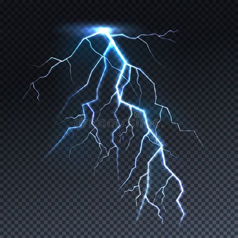 Lightning Vector Realistic Thunderbolt Light Stock Vector