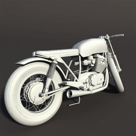 Cafe Racer Motorcycle 3D Model Rigged CGTrader