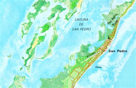 Map Of San Pedro Lagoon Belize Geography