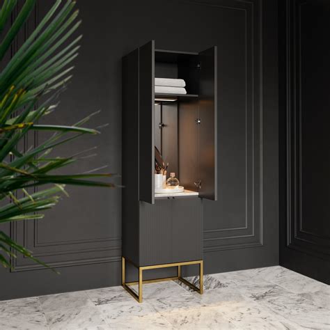 Couture Beauty Storage Cabinet Matte Black 500mm - LUSSO