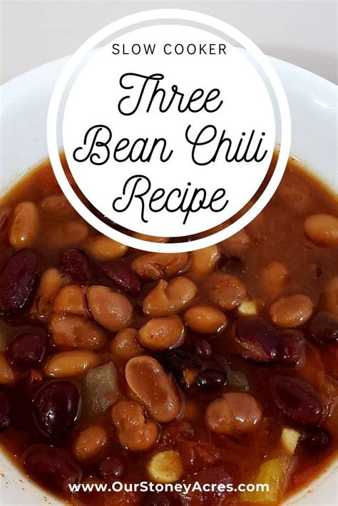 Slow Cooker Three Bean Chili Recipe