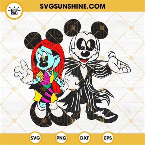 Mickey Jack And Minnie Sally Svg Jack Skellington Svg Jack And Sally