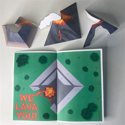 I Lava You Greeting Card Volcano Card Valentines Card I Love You Anniversary Pop-up We Lava You ...