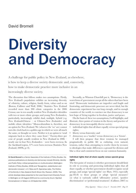 (PDF) Diversity and democracy