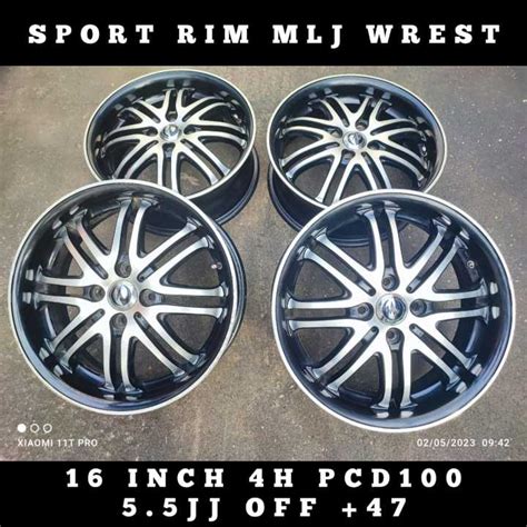 Sport Rim 16 Inch Mlj Wrest 4h Pcd100 55jj Offset 47used Japan Sport