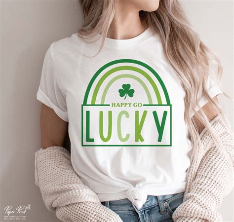 Happy Go Lucky Svg St Patricks Day Svg Lucky Rainbow Svg Lucky Shirt