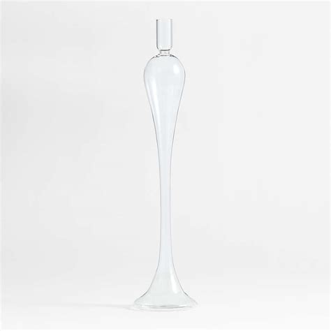 Milano Large Clear Glass Taper Candle Holder 20 Reviews Crate And Barrel