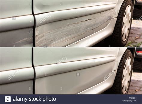 Photo Of Car Dent Repair Before And After Stock Photo Alamy