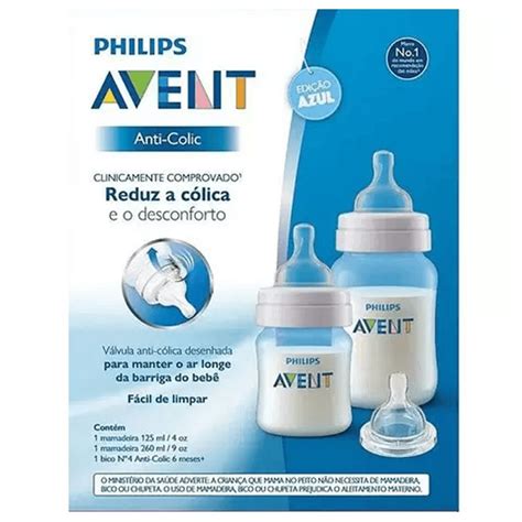 Kit Pack Mamadeiras Azul Anti Cólica Philips Avent bpa Free Submarino