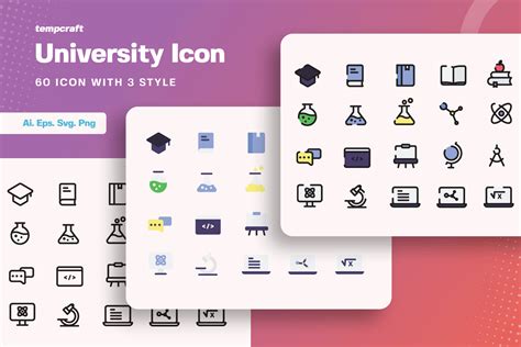 University Icon Set Graphic By Tempcraft · Creative Fabrica