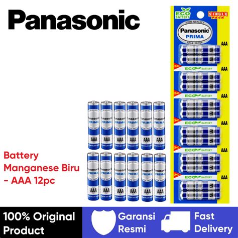 Jual Baterai Panasonic AAA Manganese Biru Battery Manganese Size A3