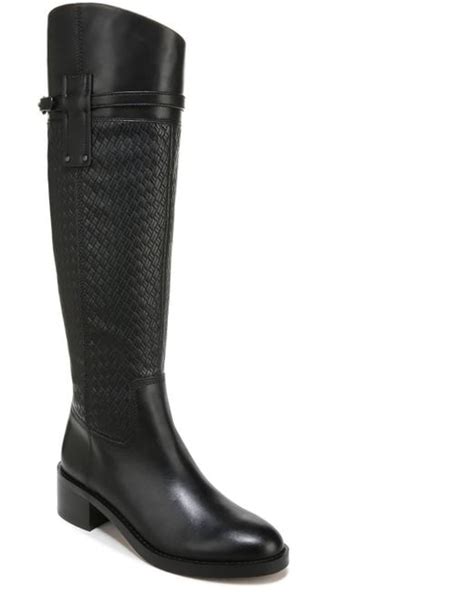 Franco Sarto Colttall Leather Tall Knee High Boots In Black Lyst