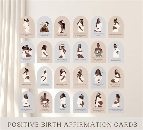 Printable Labor Affirmation Cards For Mom To Be Birth Encouragement