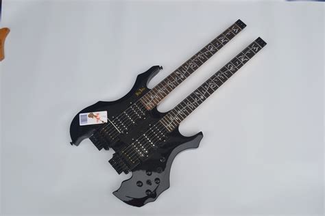 Free Shipping Double Neck Headless Basswood Body Black Color El 399 00 Fine Music Company Store