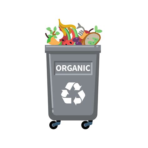 Organic Waste Garbage Container Compost Recycling Vector Image