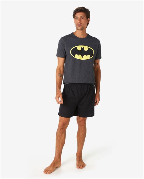 Riachuelo Pijama Masculino Curto Manga Curta Batman Cinza Preto