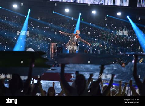 Justin Timberlake Performs Onstage During The Pepsi Super Bowl Lii