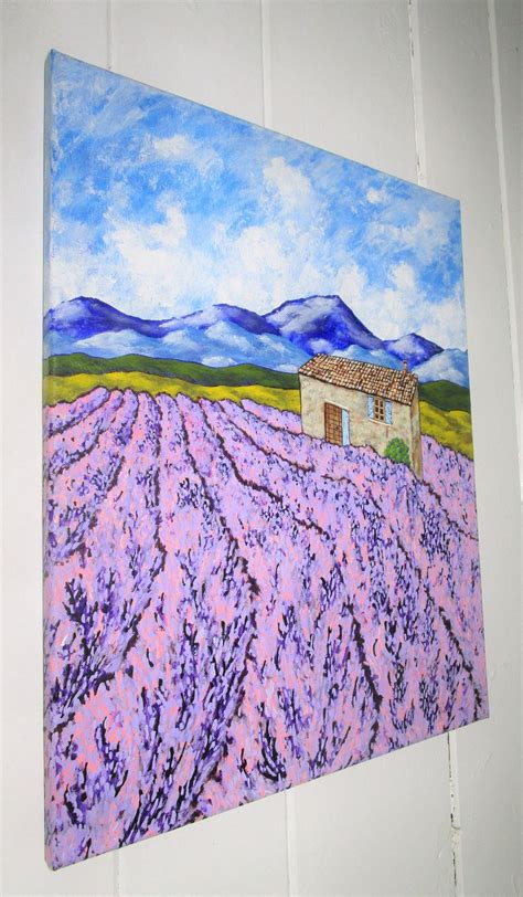 Lavender Farm Original Acrylic Painting X Etsy