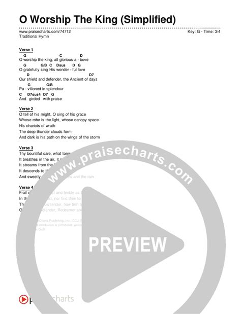 O Worship The King (Simplified) Chords PDF (Traditional Hymn ...