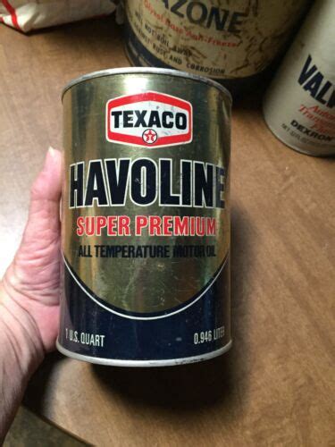 Vintage Texaco Havoline Super Premium Motor Oil 1 Qt Metal Can Gc W Patina Empty Ebay