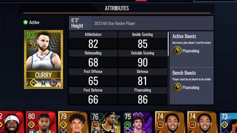 93 2023 ALL STAR MASTER STEPHEN CURRY GAMEPLAY IN NBALM S7 YouTube