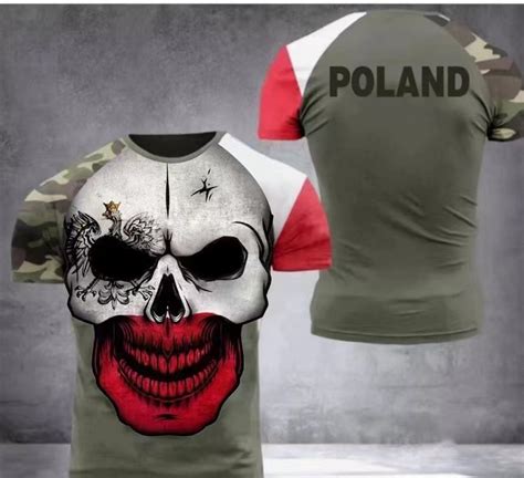 T Shirt Męski 3D Koszulka Patriotyczna Polska Wojskowa L Inny