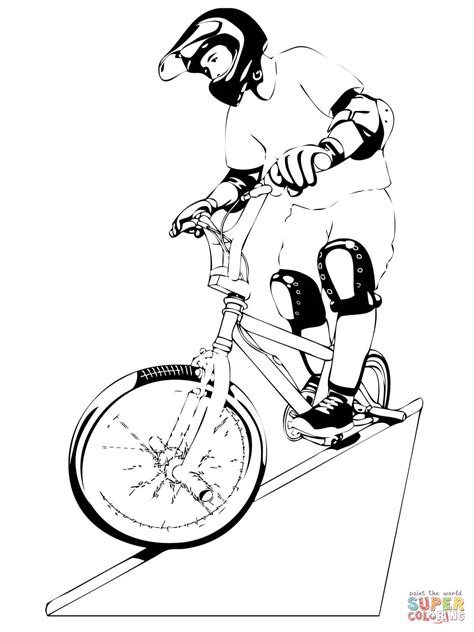 Coloriage Homme Sur Un Vélo Bmx Coloriages à Imprimer Gratuits