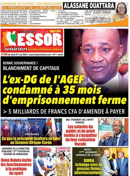 Titrologie De Notre Voie N7382 Du Lundi 27 Mai 2024 Abidjan Net