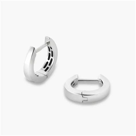 18ct White Gold Hoop Earrings Cerrone Jewellers