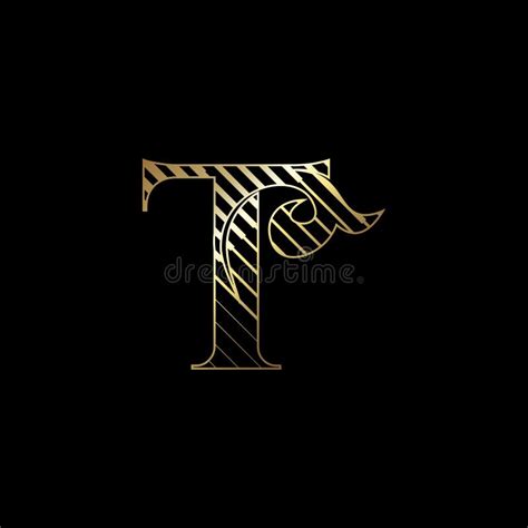 Initial Letter T Luxury Logo Icon Golden Stripe Line Vector Design