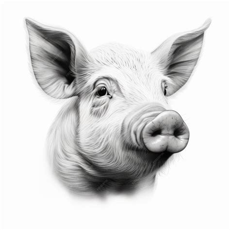 Premium Ai Image Hyperrealistic Pig Head Portrait Tattoo Drawing On