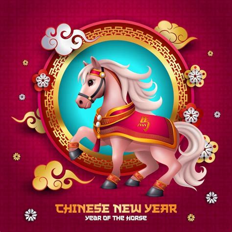 Premium Vector | Year of the horse 2026 Chinese zodiac signs with cute ...