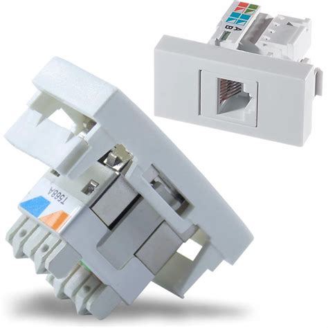 Conector Femea Rj Keystone Tomada Modular Branco Cat E Shopee Brasil