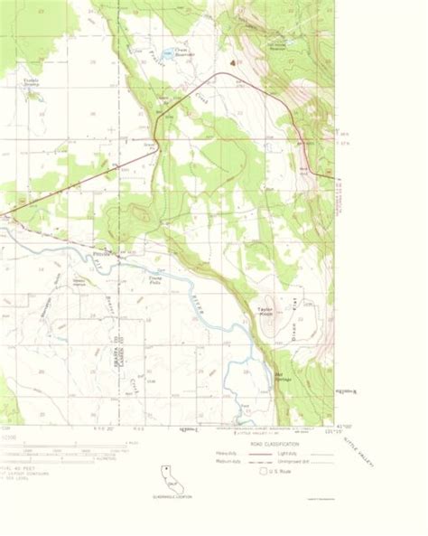 Topo Map Fall River Mills California Quad Usgs 1963 2300 X 2882