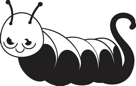 Natures Progression Elegant Monochrome Emblem for Caterpillar Icon ...