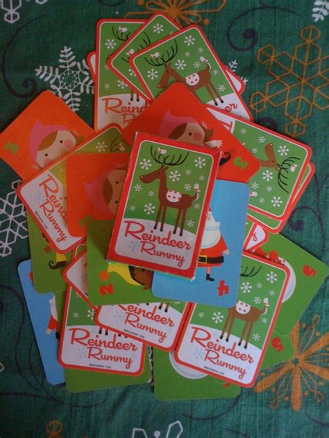 Christmas Card Game Toy Reindeer Rummy Family Game