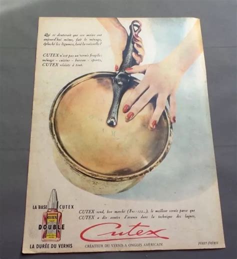 Pub Publicite Ancienne Advert Clipping Vernis Ongle Cutex