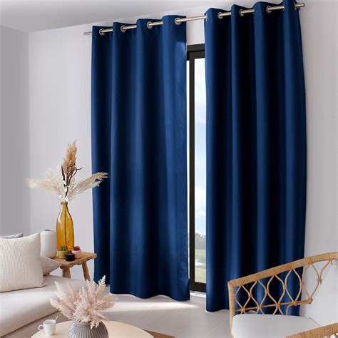 Rideau Total Occultant Bleu Marine 140 X 240 Cm Polyester Leroy